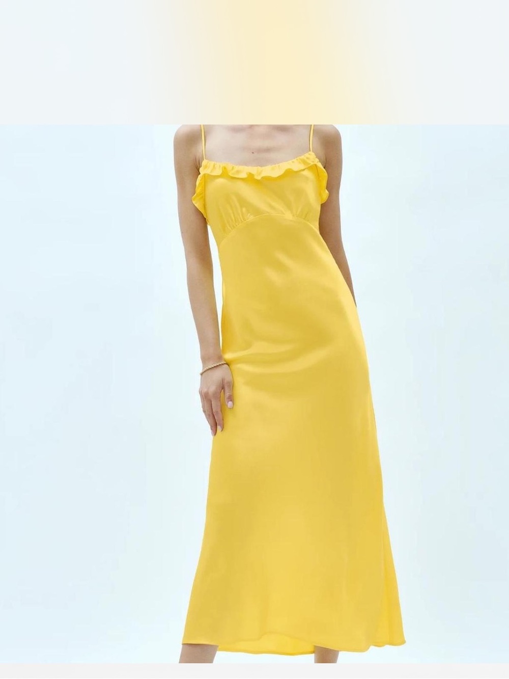 Reformation Aribella Silk Dress -yellow